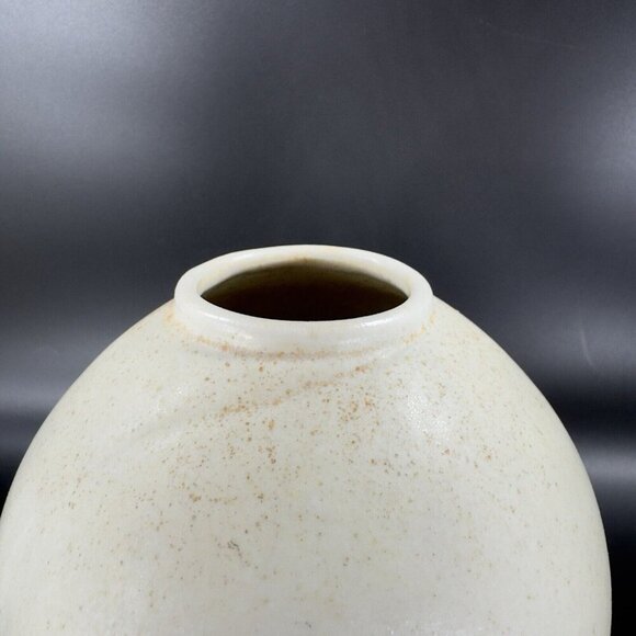 Vintage Hand Made Stoneware Pottery Vase Vessel Shell Swirl Pattern Hand Crafted - Picture 9 of 15